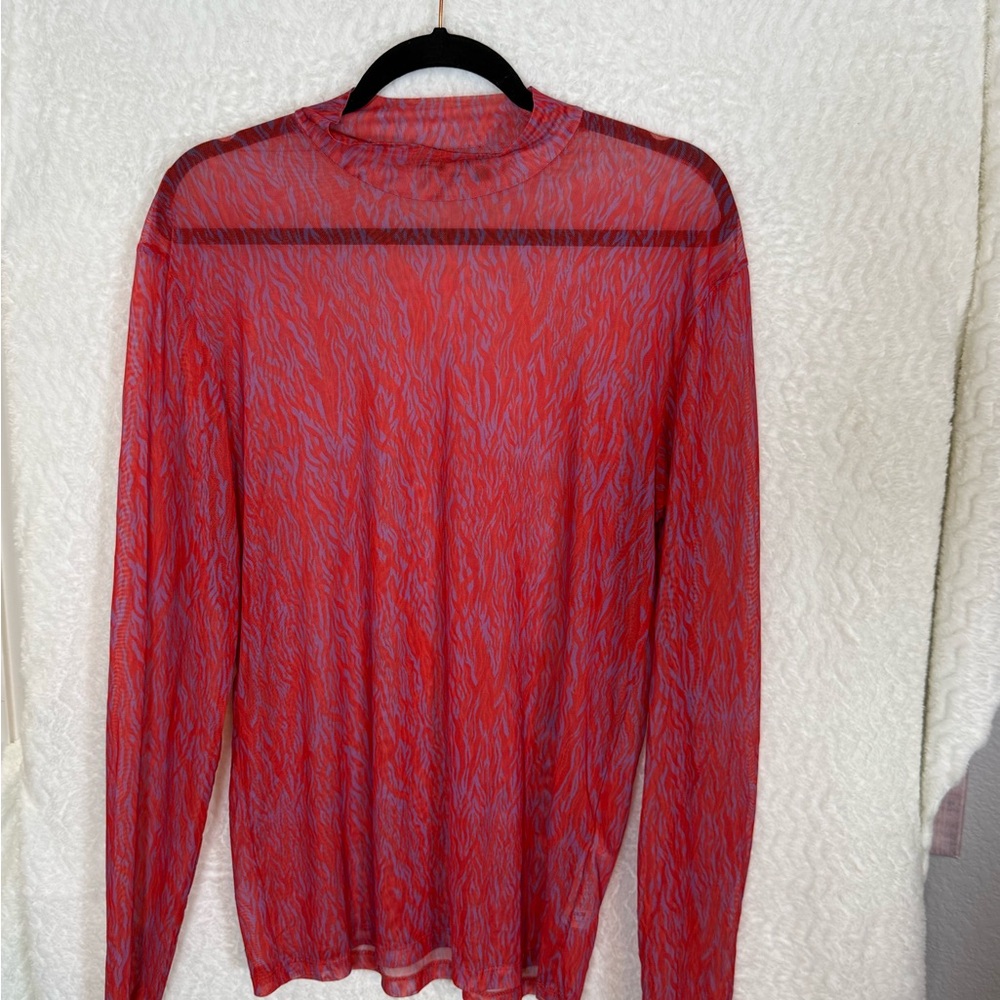 ASOS Red and Blue Sheer Top